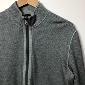 Hugo Boss Men's Zip Up Sweater- Gray